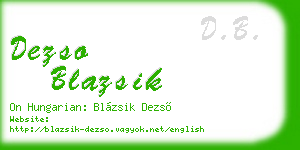 dezso blazsik business card