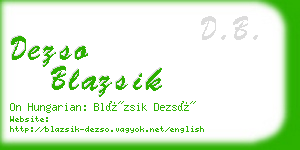 dezso blazsik business card